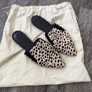 JENNI KAYNE Pony Calf Hair Cheetah Leopard Mule 37 / 7